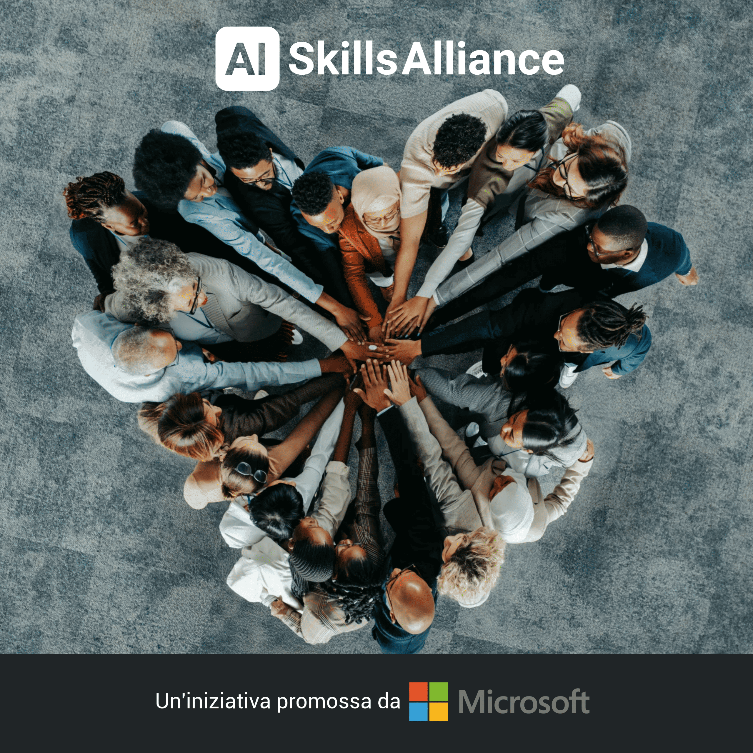 allenza-square Persone a cerchio che uniscono le mani al centro